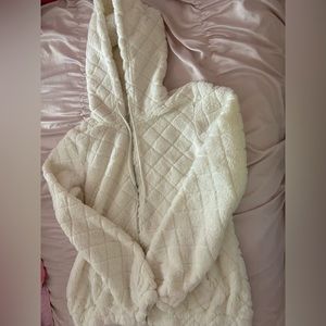 White fuzzy jacket